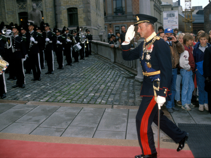 Kronprins Harald ankommer for å åpne Stortinget for første gang. Foto: Tor Richardsen